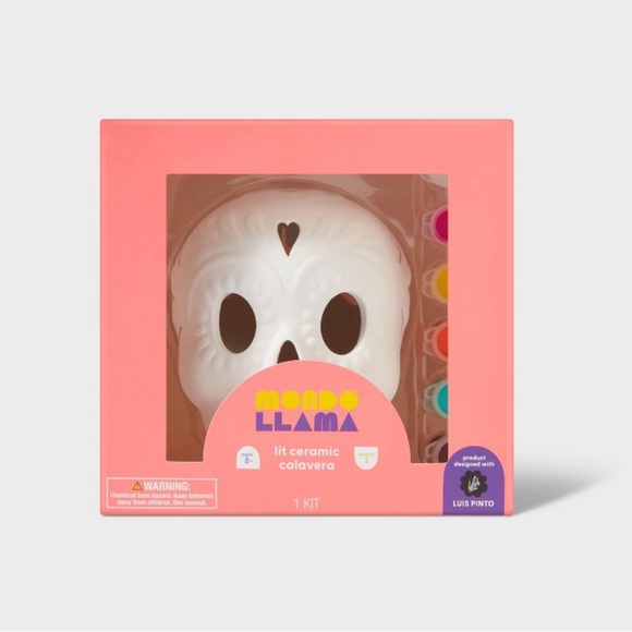 Target Mondo Llama x Luis Pinto light up paint yourself ceramic calavera skull - Picture 10 of 10